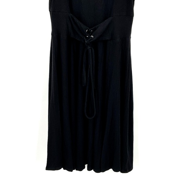 Torrid Dress Women 1x Black Corset Tie Sleeveless‎ Ribbed Flowy Stretch Peasant - Picture 6 of 16